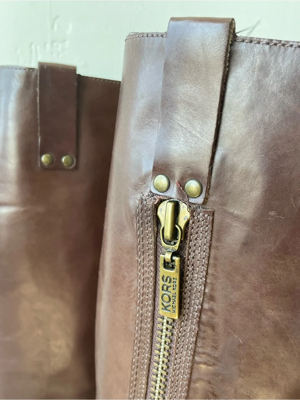 VINTAGE KORS by Michael Kors Brown Leather Riding Boots 9.5